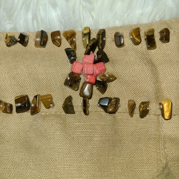 LARRY‎ LEVINE PETITE Women's Beaded Crop Pants. Front Pockets. SIZE 8P - Picture 5 of 11